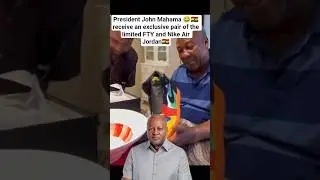 President John Mahama receive an exclusive pair of the limited Nike Air Jordan #ghana #trending 😂🇬🇭