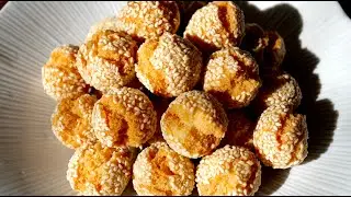 [開口笑 笑口棗 Smiling Sesame Cookie Balls] 現炸現吃好酥脆的年節零嘴，零失敗做法，必定開口笑！ &ndash; Home Cooked Delights
