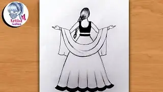 Learn how to draw A traditional girl drawing // Pencil sketch for beginners // Girl drawing