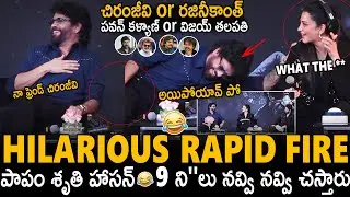 Hilarious Rapid Fire On Nagarjuna Sruthi Hassan And Anirudh At Coolie Press Meet | Sahithi Tv