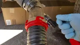 Clearing a clogged 5th wheel blackwater tank with a snake