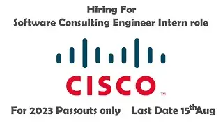 Cisco Hiring for Software Consulting Engineer Intern Role