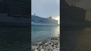 Valiant Lady departing Miami! #portmiami #valiantlady #virginvoyages