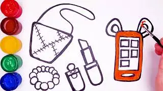 Heart Handbag coloring Accessories Bag and drawing Learn Colors for kids Julia Toy Art