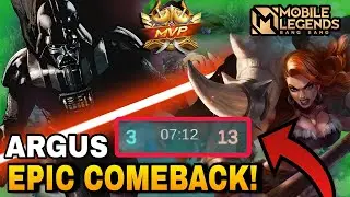 BEST ARGUS EPIC COMEBACK || MOBILE LEGEND || ARGUS NEVER LOSE!
