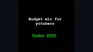 Budget mic under 2000 for youtube  creators 