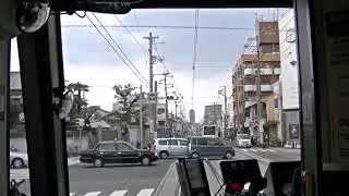 Hankai Tramway（ Streetcar in Osaka ）from Sumiyoshitaisha to Tennouji station!!