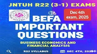  👉👉JNTUH R22 BEFA Important Questions | Business Economics & Financial Analysis | B.Tech Exam Prepar