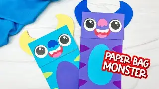 Monster Paper Bag Puppet Craft For Kids