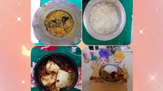 ####Simple and tasty mini lunch , tamarind leaves dal, rice and egg fry 😋😋##Tiny tastey