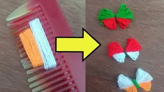 Woolen Butterfly -Amazing trick with comb | Simple woolen  butterfly art | DIY art & craft |