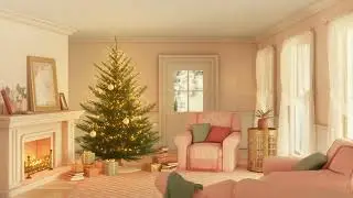 Soft Lofi Christmas Living Room 3 - Cozy Christmas Loopable Animated Background for Relaxation -