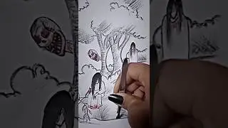 scary village drawing part 2 #shorts#horrorstories