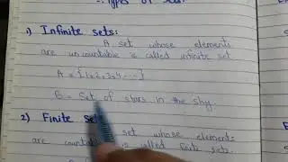 Finite and Infinite Sets with examples / Finite Sets & Infinite Sets In Hindi / Urdu