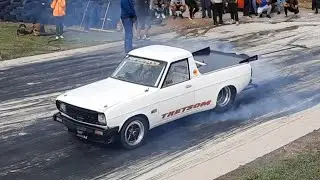 Herman Mostert's 900kw 2JZ Nissan 1400 has a VERY BAD tire shake and still runs 8.7@271