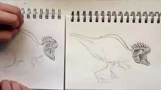 Как нарисовать мегалозавра из игры &laquo;Мир Юрского периода&raquo; &mdash; урок в стиле Art Kids Hub