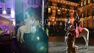 Sankt Martin reitet wieder durch die Stadt-🏮Sankt  Martinszug 2024 in Düsseldorf