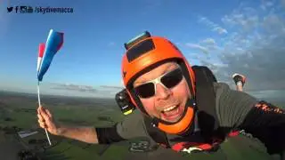 Hot air balloon BASE jump over Holland