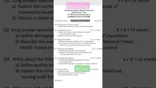 #MScNsg-1 yr question paper#ABVMU #CHN