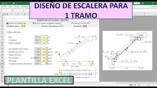 DISEÑO DE ESCALERA DE 1 TRAMO (plantilla excel profesional)