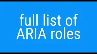 Full list of ARIA roles | JSer - learning accessibility