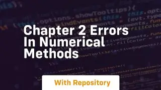 chapter 2 errors in numerical methods