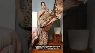 Chanderi Handblock Print Saree || Handblock Print Saree Online || Chanderi Printed Saree