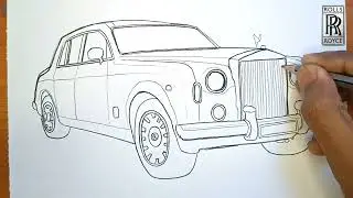 Рисунок классического винтажного Rolls-Royce 😍 | Урок рисования роскошных автомобилей 💎✍️