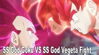 Super Saiyan God Goku VS Super Saiyan God Vegeta Fight Dragon Ball Xenoverse 2 4K