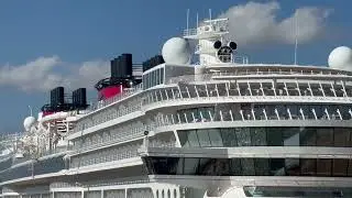 Disney Wish - View of Disney Destiny in Port from Balcony - 11/3/2025 - 4k