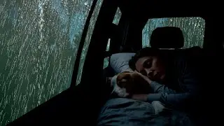 Adormeça instantaneamente | Sons aconchegantes de chuva e trovão no carro
