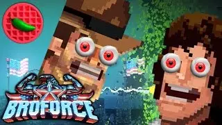 THRASHING MOUNT THERMOS! -- Let's Play Broforce (Local Co-op)(Custom maps)