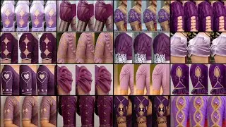 🌼💜purple colour blouse sleeves design//botique blouse design//new sleeves design//baju collection