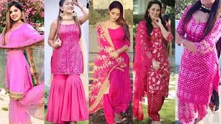 Latest #Pink #Punjabi #Sharara Palazzo #Suit Combination for Party| #Rani Pink #Anarkali Suit #34