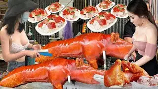 These COUPLES Sell WHOLE ROAST PIG at the Market Every Day &ndash; So CROWDED and MOUTH-WATERING