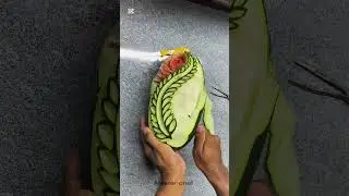 Watermelon carving 🍉💪🖤😍#culinaryart #chefart #chefskills #creativecarving #watermeloncarving