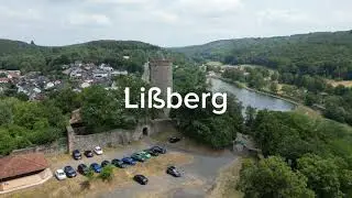 Drone Flight over the town of Li&szlig;berg in the Wetterau region.