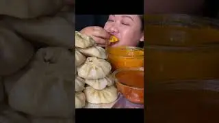 ASMR: Eating dumpling momos🥟with noodles 🍜 and Maggie 😋momos eating challenge ASMR Mukbang 🤤