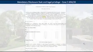 MDR/DAC6 Case C-94/20 Legal privilege - 2