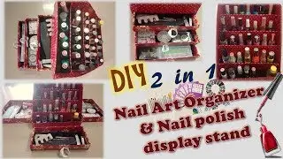 DIY 2in1 Nail art organizer and nail polish display stand