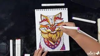 Freebie Friday by ColorIt (Free Adult Coloring Pages) - Cat Coloring Time-lapse