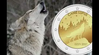 Estonia 2 euro 2021 - The Wolf - Estonian national animal - 2 евро 2021 Волк национальное животное