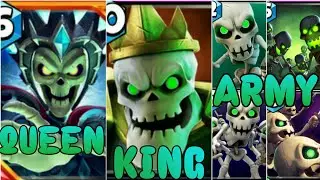 using only skeleton troops with skull king and skull queen || castle crush gameplay