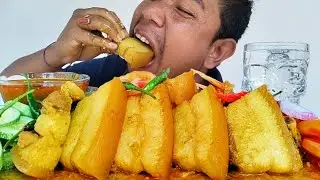 SPICY PORK MEAT BIG FAT EATING WITH SPICY GREEN CHILLI WITH BASMATI RICE | MUKBANG