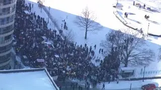 Aerial images show 'ICE-out' protest in Milwaukee