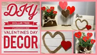 3 DIY Dollar Tree Farmhouse Valentine's Day Decor - Farmhouse VDay Home Decor 2020 - Simple Crafts
