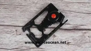 camping stainless steel credit card with led light