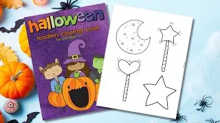COLOR WITH ME. ✨Cute Halloween COLORING BOOK - Magic Wand, moon and star.✨ #hobby #mindfulcoloring