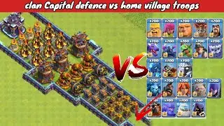 who can destroy this base || clan capital vs home village troops attack experiment