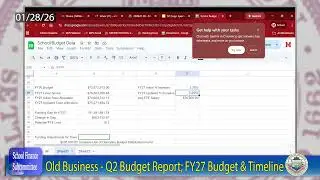 Milton School Committee: Finance Subcommittee - January 28th, 2026